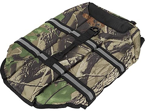Hundeschwimmweste, Pet Saver Schwimm-Sicherheitsbadeanzug, verstellbare Camo-Hundeschwimmweste mit stabilem Rettungsgriff zum Schwimmen, Bootfahren (S)