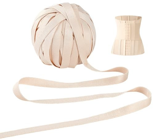 PH PandaHall 20m Bügel Korsett Stäbchen Gurtband Stoffbezogen Korsett Stäbchen Hohlband Zum Nähen Handarbeiten 3/8 breit Nackt