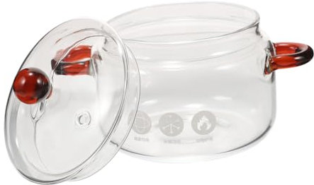 Alipis Hitzebeständiger Glas Stew Pot Mit Deckel Hochwertiger Borosilikatglas Topf Doppelgriff Für Einfache Handhabung Transparent Für Suppen Und Nudelgerichte