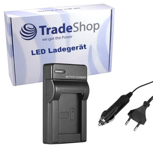 Trade-Shop Caricabatterie LED con cavo auto compatibile con Canon NB-12L, PowerShot N100, PowerShot G1 X Mark II, Vixia Mini X, Legria Mini X