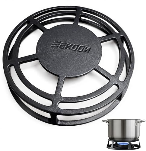 Feekoon Heat Diffuser for Gas Stove, 9.4 Cast Iron Flame Tamer, Stove Top Simmer Plate to Even Heat Distribution(1 Pack)