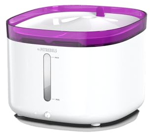 Petrebels Jet 19 Fontaine à eau pour chat sans fil avec détecteur de mouvement LED ultra silencieuse 2 l Blanc