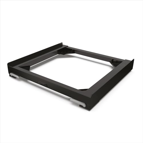 Meliconi BASE MOVE BLACK, Base avec Roues et Freins, Anti-vibration, Emballage écologique et Anti-casse, pour Lave-linge et Sèche-linge 60×60 cm, Supporte 250 kg, Noir