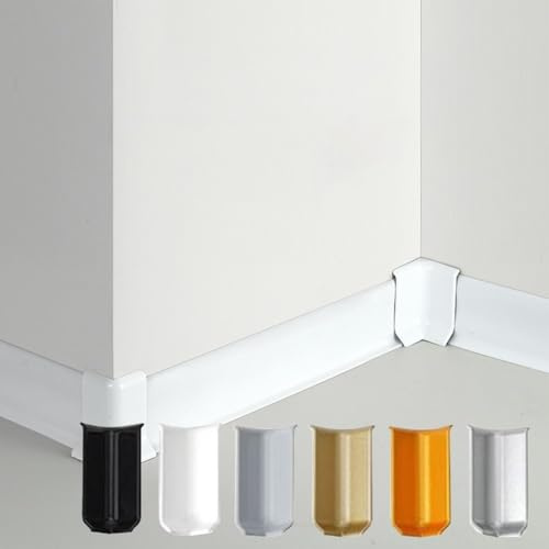 Baseboard Corner Blocks Pack with Inside and Outside Corner Connectors for 5 4 cm Height Baseboards Wall Base Installation (S Silver)