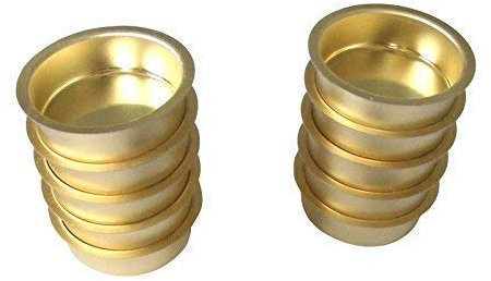 A.J. Wwe - Metallwaren GmbH Tüllen für 50 mm Stumpenkerzen, 10 Stück, Gold, Unparfümiert, Kerzenhalter