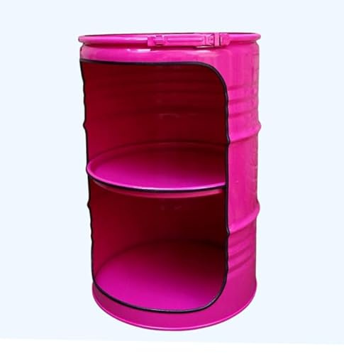 Srm - Design Fassregal Fassmöbel Regalfass Design Regal Ölfass Möbel 210 Liter Volumen Farbe Pink RAL 4003 inkl. 2 Lampenfassungen für E27 Leuchtmittel