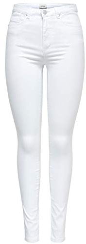ONLY Women's Royal Hw Skinny Fit Jeans, White (White), XL/34 UK