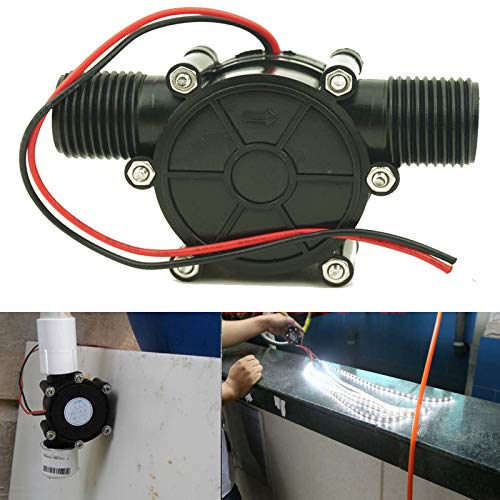 AUXPhome Turbina de agua CC, 5 V, 12 V, 80 V CC, 10 W, generador de agua portátil, herramienta eléctrica de carga, generador de energía hidroeléctrica para luz LED de bricolaje