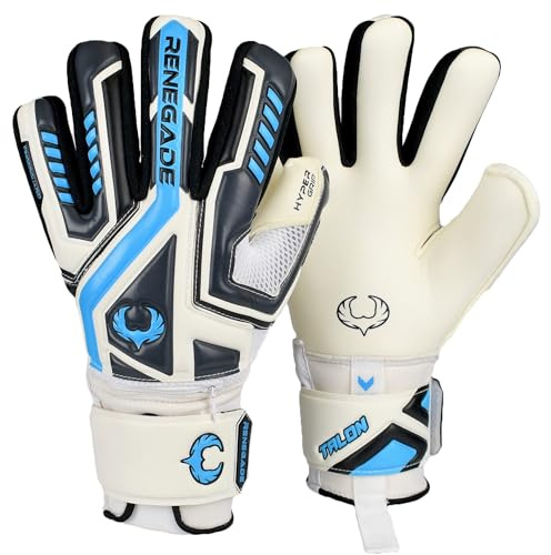 Renegade GK Talon Goalie Gloves with Microbe-Guard (Sizes 5-11, 3 Styles, Level 2) Pro Fingersaves, 3.5+3mm Hyper Grip | Glove for All Age-Levels | Grip, Protection, Comfort | Adults, Juniors, Kids