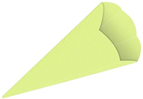 Ursus 9840050 - Schultüten 3D uni, apfelgrün, Rohlinge aus 3D Colorwellpappe 260 g/qm, 6 eckig, 5 Stück, Höhe ca. 68 cm, Durchmesser ca. 20 cm, zum Basteln einer individuellen Schultüte