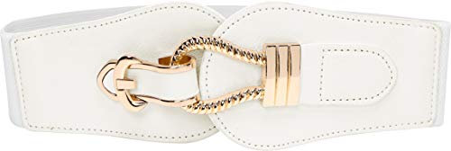 BlackButterfly Vintage Élastique Corde Crochet Ceinture (Blanc, XXL)