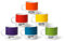 Pantone Porzellan Espressobecher 6er-Set, 6 Espressotassen à 120 ml, coffee, mit Henkel, spülmaschinenfest, klassische Farben