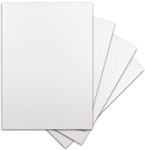 Glüxx-Agent 25 Blatt DIN-A5 Ton-Karton - 300 g/m² Bastel-Papier - 14,8 x 21 cm - Weiss - geprägte Leinen-Struktur - Tonzeichenpapier zum Basteln - Fotokarton