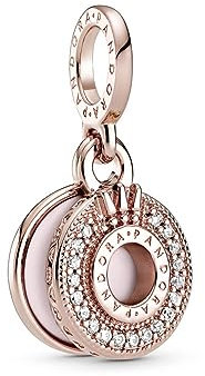 Pandora Ciondolo scintillante Pavé Crown O con lega di metallo placcato oro rosa 14 carati e zirconi cubici Moments Collection, 1,2cm, metallo prezioso, Zirconia cubica