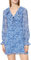 NA-KD Frill V-Neck Mini Dress Vestido Informal, Blue Comb, 36 para Mujer