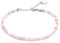 BERGERLIN Opal Fußkette pink - facettiertes, pinkes Fußkettchen - Silber - XS-S