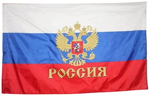 Tianbi Drapeau national de la Russie - 90 x 150 cm - Drapeau de Russie - Bannière en polyester - Pour le bureau, les activités de festival, la décoration de la maison
