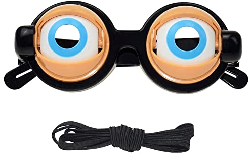 JAWSEU Lustige Brillen Wackelaugen Brille, Kulleraugen Brille Halloween Foto-Requisiten Party Knifflige Brille Augapfel Brille für Party Karneval Cosplay Kostüm Zubehör