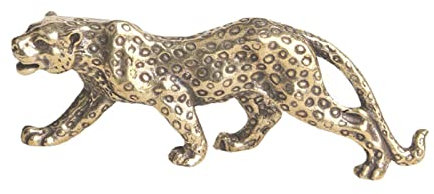 Milageto Retro-Leopard-Statue, Panther-Figuren, Messing, handgefertigt, Geburtstagsgeschenk, Exquisite Tierskulptur für Zuhause, Büro,