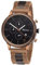 Waidzeit CE019 Chronograph Uhr Herrenuhr Edelstahl Holz 3 bar Analog Chrono Datum braun