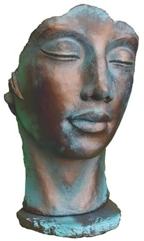 Jardinex Statue Visage Femme extérieur Grand Format - Bronze 115 cm