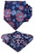 Alizeal Herren-Krawatte mit Einstecktuch, 8 cm, Blumenmuster, elegant, für Hochzeit, Business, 146 - Marineblau + Rosa + Blau, Einheitsgröße