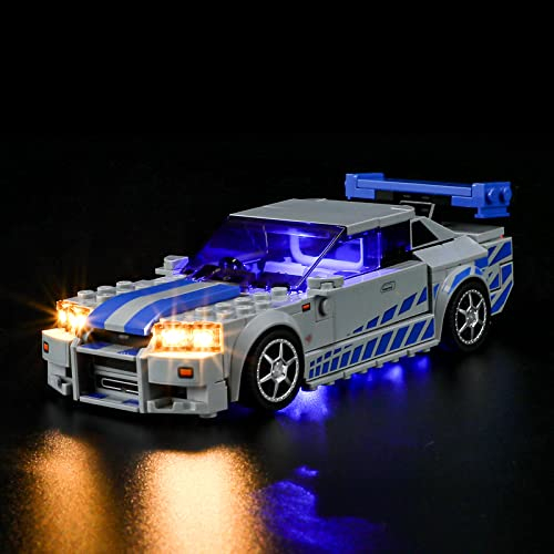 BRIKSMAX 76917 Led Licht für LEGO 2 Fast 2 Furious – Nissan Skyline GT-R (R34) - Compatible with Lego Speed Champions Bausteinen Modell - Ohne Lego Set