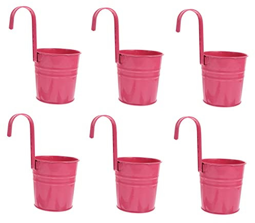 Hängeblumentopf Aus Eisen-Metall Für Garten Und Terrasse Mit Abflusslöchern Für Drainage 6 Stück Zum Aufhängen Für Balkon Und Außenbereich