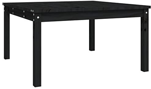 vidaXL Gartentisch, Esstisch, Couchtisch, Gartenmöbel, Terrasse, Abendessen, Picknick, Holztisch, moderner Stil, schwarzes Massivholz Kiefer