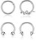 PiercingJak Nasenpiercing Septum Hufeisen Piercing Ring 8mm 16G Silber Edelstahl Helix Tragus Conch Daith Hoop Ohrringe mit Schlange Spitze Kugel Lippenpiercing Körperpiercing Punk Schmuck Unisex