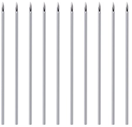 NIUSIMAN 20 Stück 20G Piercing Nadeln, Hohlnadeln aus rostfreiem Stahl, Einweg Steril Piercing Nadeln furNasen Septum Nasen flügel Ohr Mund Web Lippen Labret Piercing