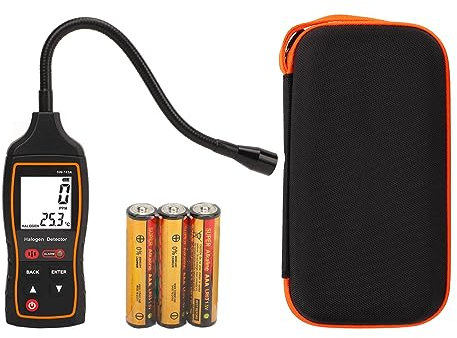 Uadme Detector de Fugas Aire Acondicionado, Detectores de Gas, Detector de Fugas de Refrigerante, 0 a 1000PPM Luz de Sonido Alarma de Vibración, para Comprobar Fugas