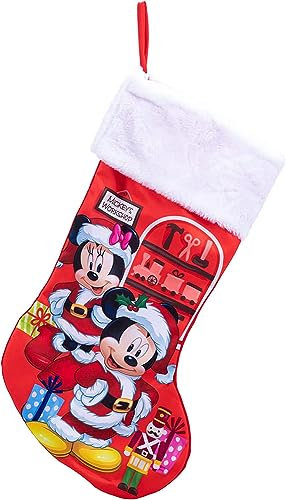 Weihnachtsstrumpf, Motiv: Santa Mickey und Minnie Maus, zum Aufhängen
