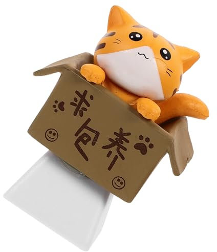 ABOOFAN Unique Novelty Keycaps Cat Shape R4 Profile Key Mechanical Keyboard Key Caps Orange