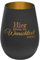 Personalisierbares Windlicht mit frei gestaltbarem Wunschtext - Schwarz/Gold - wähle selbst Größe, Schriftart und Position des Textes aus - Höhe 12 cm - Kristall Glas Teelichthalter mit Gravur