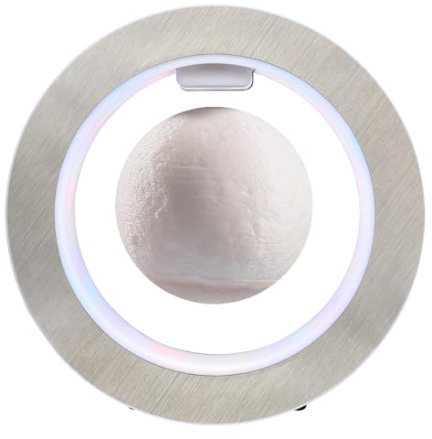 Magnetischer Schwebemond, O-förmige Basis mit LED-Licht, 10,2 cm schwebender Mond für Schreibtisch, Gadget, Heimbüro, Dekoration, Weihnachten, Geburtstag, Geschenk für Männer/Kind/Freund/Chef
