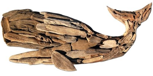 SEESTERN Treibholz Deko m.Wal (30 cm) Motiv Wanddeko Driftwood Holzdeko /2341_30cm