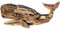 SEESTERN Treibholz Deko m.Wal (30 cm) Motiv Wanddeko Driftwood Holzdeko /2341_30cm