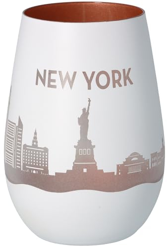 Goodtimes Windlicht New York Skyline (Weiß & Bronze)