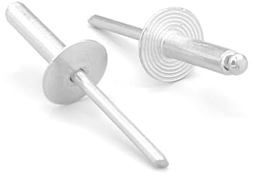 NOLDAR | Rivets pop en aluminium à tête large. 4,8 x 20 mm. Tête de 16 mm. Couleur ARGENT (250 pièces)