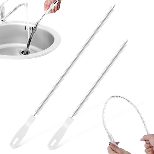 Stura Lavandini e Scarichi Spazzola Spazzola di Scarico 45cm 60cm Attrezzi per Dragaggio per Fogne 2pcs Antiruggine Spazzola per la Pulizia del Tubo di Scarico Riutilizzabile Per Cucina Bagno
