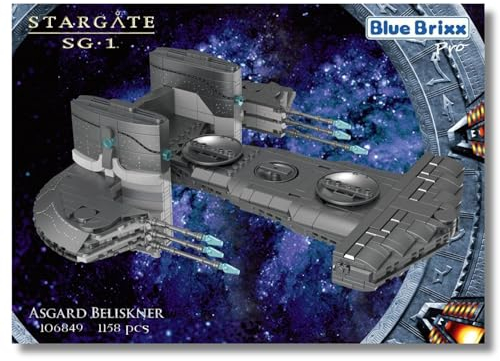 BlueBrixx Pro 106849 – Asgardschiff Beliskner aus Klemmbausteinen mit 1158 Bauelementen