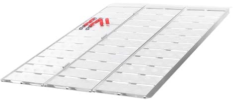 Wiltec Auffahrrampe 3-Fach klappbar 172cm 340kg pro Element für Motorrad ATV Quad, Aluminium Auffahrschiene faltbar, Verladerampe rutschsicher