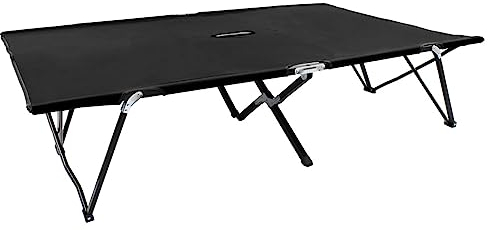 Tidyard Klappbare Sonnenliege für 2 Personen Garten Doppelliege Doppelbett Gartenliege Relaxliege Gartenliegen Sonnenliegen Strandliege Liege Garten Schwarz Stahl