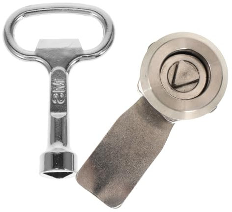 ANDRESLAD Stainless Steel Triangle Cabinet Lock Key File Cabinet Lock for Office and Home Security Random Style