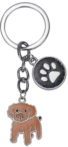 WEWAYSMILE Welpe Schlüsselanhänger, Hunde Schlüsselanhänger, Niedlicher Welpe-Schlüsselanhänger, Für Dekor Auto Schlüsselanhänger Tag Personalisierte Geschenk, Länge: 2.95 Zoll/7.5 cm (Teddy)