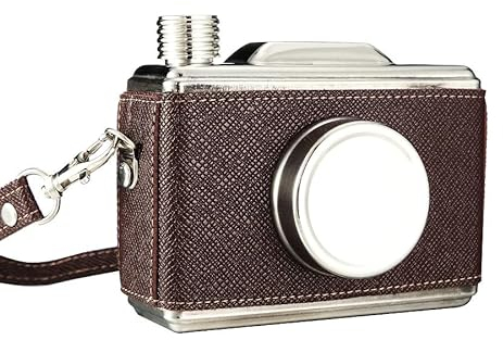 Flachmann 11 ozkolben Tragbare Edelstahl-Kamera-Form Hüftflasche Mini-Kamera-Flasche-Geschenk for den Menschen Flachmann Edelstahl