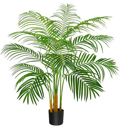 3FT Artificial Areca Palm Tree Lifelike Small Fake Palm Plant Faux Tropical Tree for House Office Living Room Indoor Decor (9 Trunks)