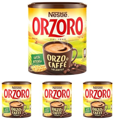 NESTLÉ ORZORO Orzo e Caffè Solubile, Barattolo 120g (Confezione da 4)
