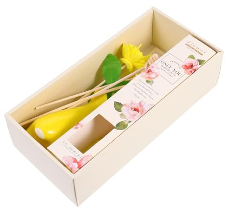 HAWILLOSCH 1 Set Ceramic Bottle Aromatherapy Set Yellow Scent Multifunctional Home Decor Essential Oil Diffuser for Bedroom Living Room Office